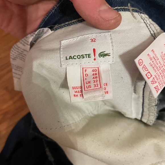 Lacoste raw denim blue jeans 32x30 skinny fit - Picture 5 of 9